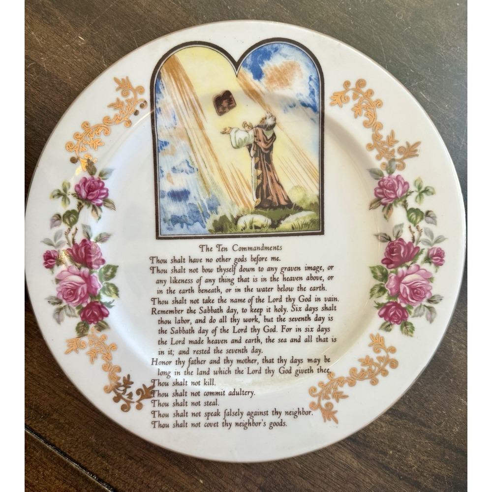 Norleans Ten Commandments Decorative Plate Christian Collectible